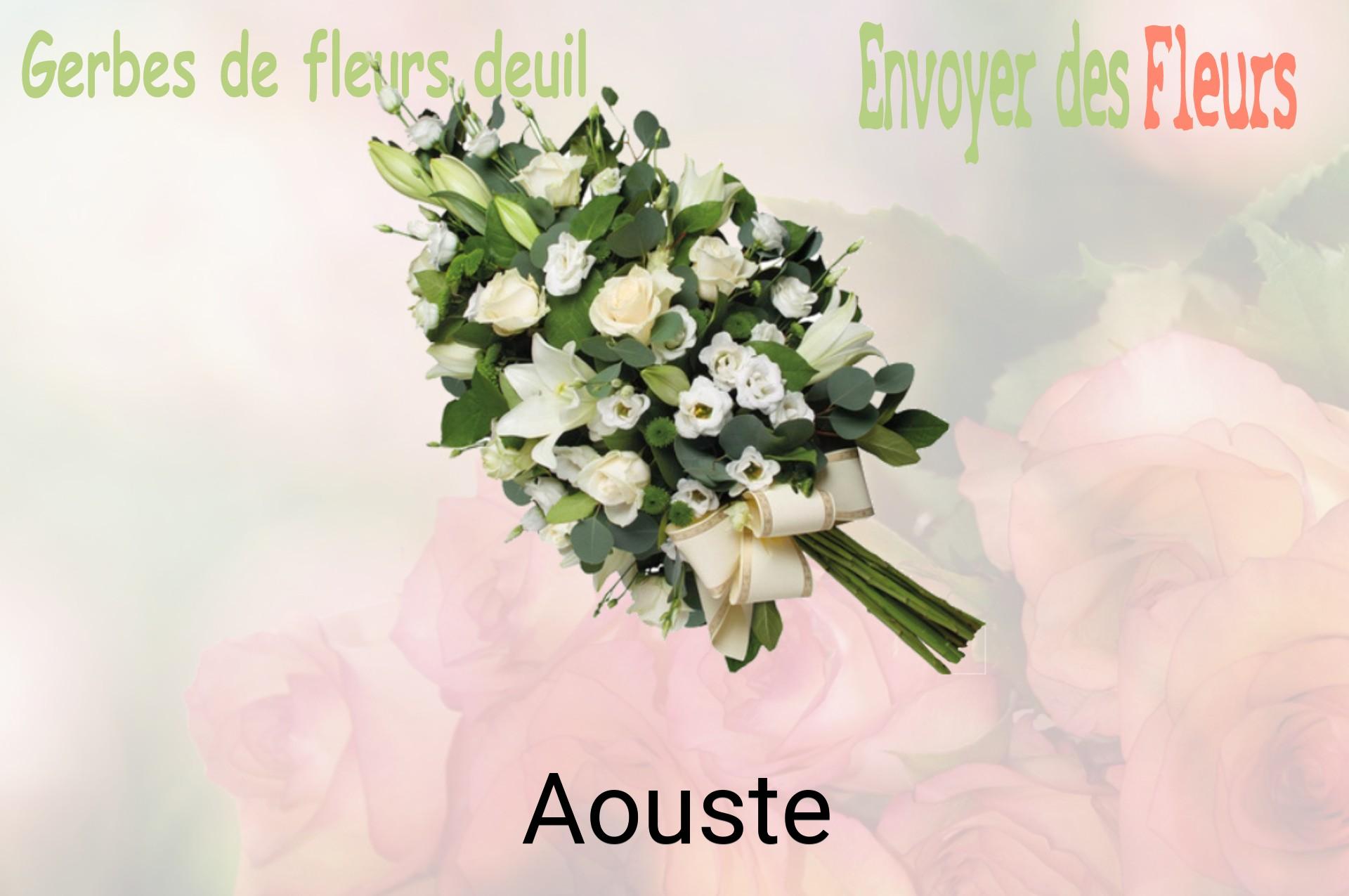 Gerbe de fleurs de deuil livrée à Aouste